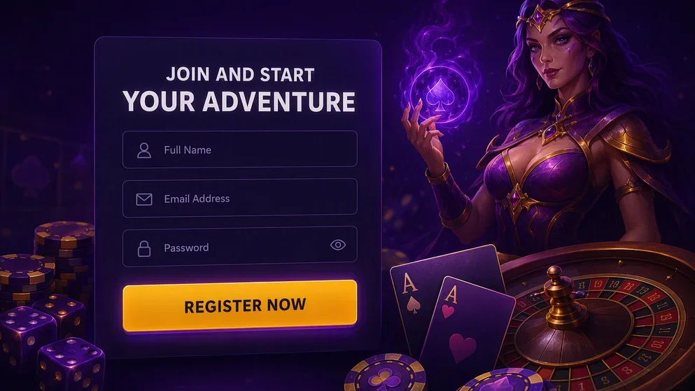 Registration form with name, email, and password fields